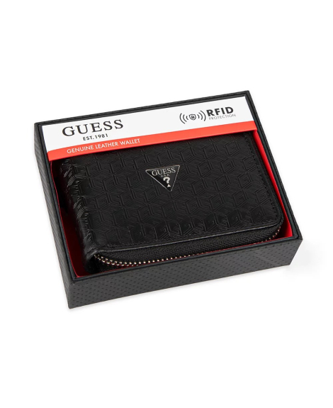 Чоловічий шкіряний гаманець Guess із RFID-міткою 1159839782 (Чорний One size)
