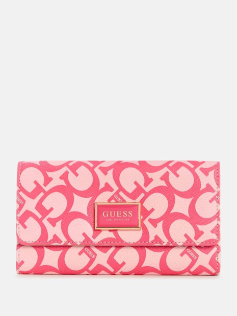 Стильний жіночий гаманець Guess на кнопці 1159842276 (Рожевий One size)