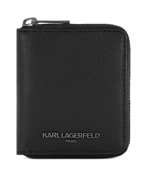 Кожаный кошелек Karl Lagerfeld Paris с логотипом 1159842404 (Черный One size)
