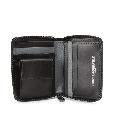 Кожаный кошелек Karl Lagerfeld Paris с логотипом 1159842404 (Черный One size)