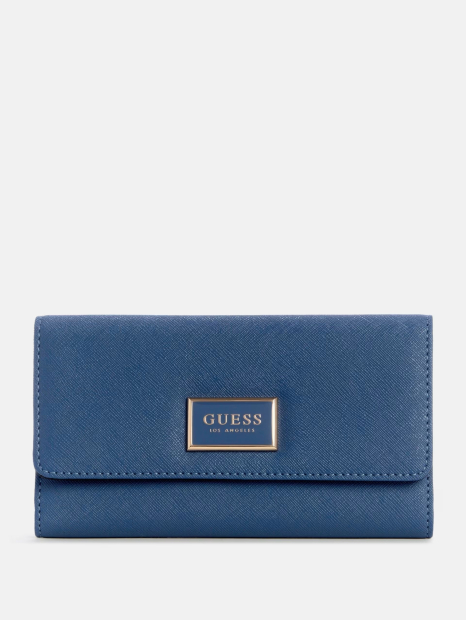 Стильний жіночий гаманець Guess на кнопці 1159842545 (Синій One size)