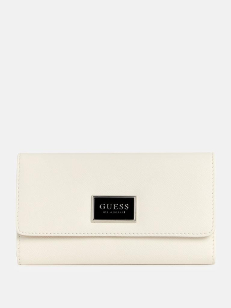 Стильний жіночий гаманець Guess на кнопці 1159842550 (Молочний One size)