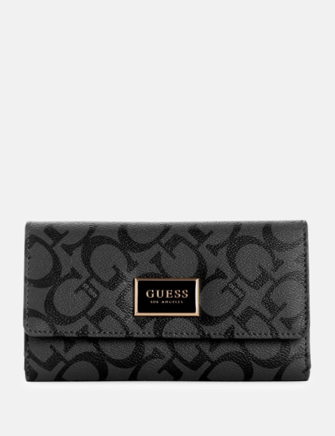 Стильний жіночий гаманець Guess на кнопці 1159842553 (Сірий One size)