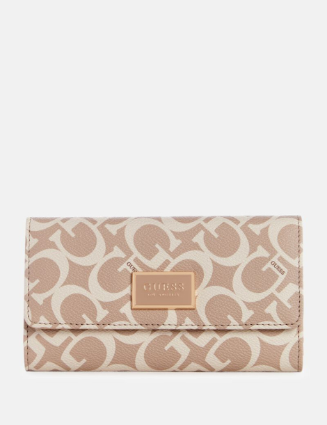 Стильний жіночий гаманець Guess на кнопці 1159842559 (Бежевий One size)