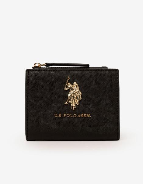 Практичный женский кошелек на кнопке U.S. Polo Assn 1159843751 (Черный One size)