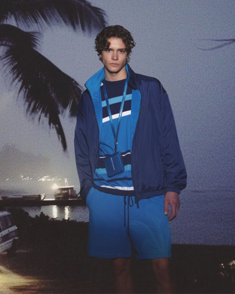 Брендовий гаманець Armani Exchange із логотипом 1159845693 (Синій One size)