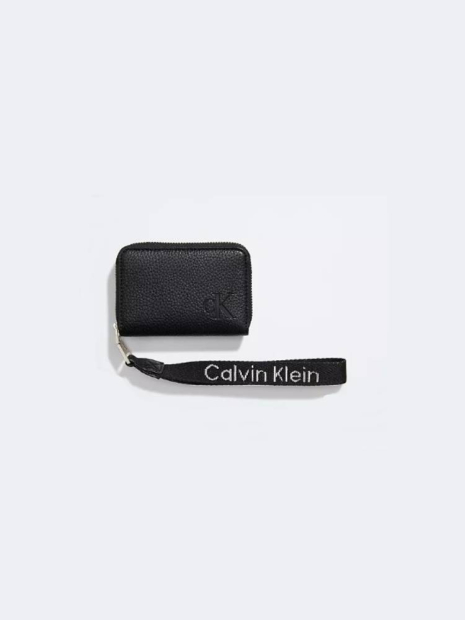Стильный небольшой кошелек Calvin Klein с ремешком на руку 1159846557 (Черный One size)