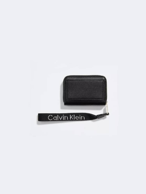 Стильный небольшой кошелек Calvin Klein с ремешком на руку 1159846557 (Черный One size)