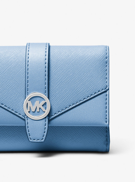 Женский кожаный кошелек Greenwich Michael Kors 1159847403 (Голубой One size)