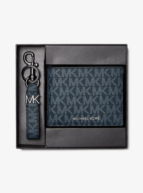 Мужской комплект Michael Kors кошелек и брелок 1159848430 (Синий One size)