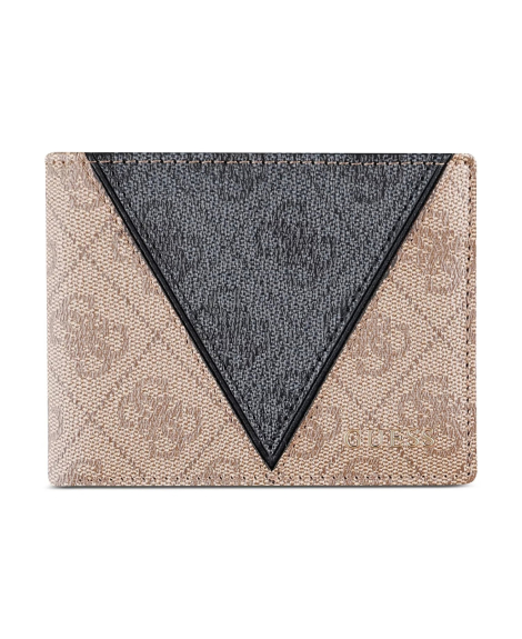 Чоловічий шкіряний гаманець Guess з двома картхолдерами 1159848982 (Бежевий One size)