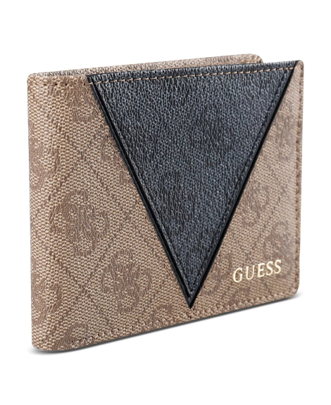 Чоловічий шкіряний гаманець Guess з двома картхолдерами 1159848982 (Бежевий One size)