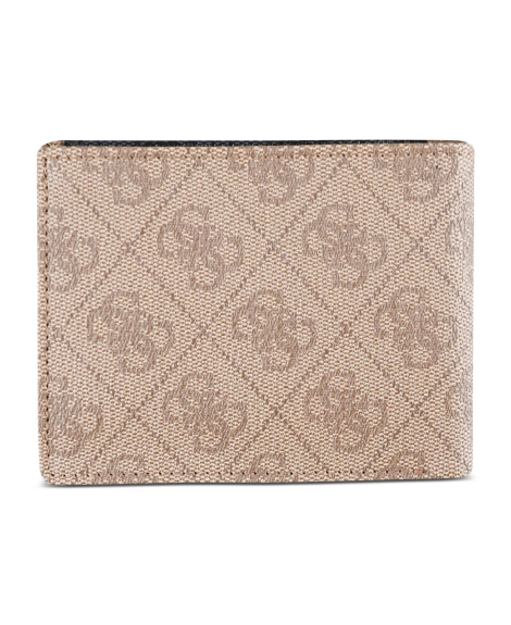 Чоловічий шкіряний гаманець Guess з двома картхолдерами 1159848982 (Бежевий One size)