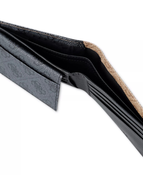 Чоловічий шкіряний гаманець Guess з двома картхолдерами 1159848982 (Бежевий One size)