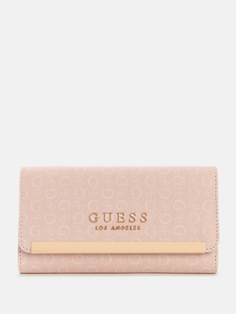 Стильный женский кошелек Guess на кнопке 1159849579 (Розовый One size)