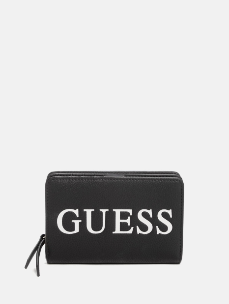Классический женский кошелек Guess на кнопке 1159850054 (Черный One size)