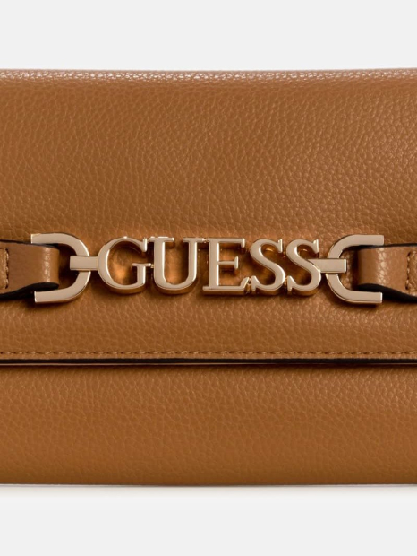 Женский кошелек Guess на кнопке 1159850066 (Коричневый One size)