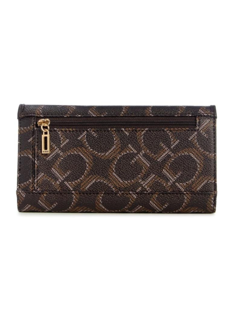 Женский кошелек с принтом Guess на кнопке 1159850080 (Коричневый One size)