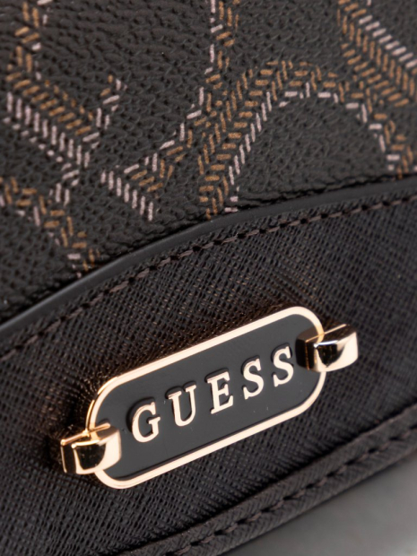 Женский кошелек с принтом Guess на кнопке 1159850080 (Коричневый One size)