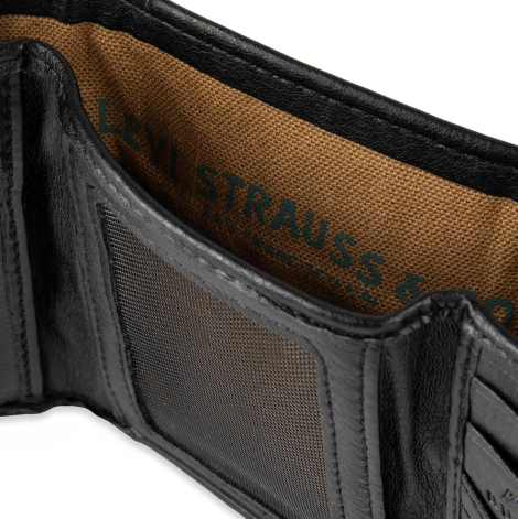 Мужской кошелек Levi's бумажник с логотипом 1159850306 (Черный One size)