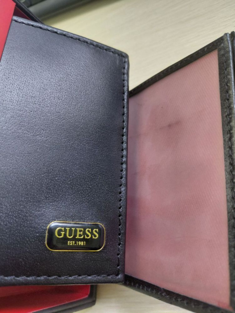 Кожаный мужской кошелек Guess 1159850718 (Черный One size)