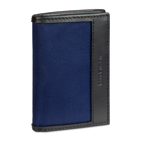 Мужской кожаный кошелек Tommy Hilfiger с логотипом 1159851261 (Черный/Синий One size)