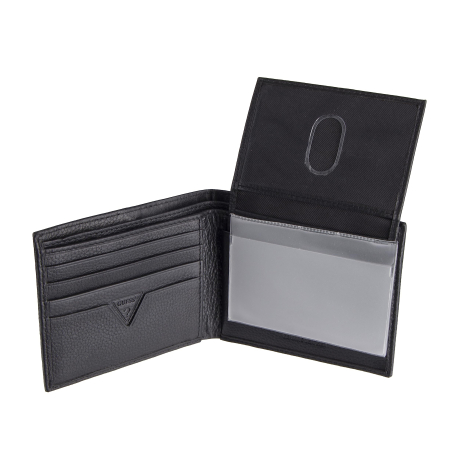 Мужской кожаный кошелек Guess с логотипом 1159852239 (Черный One size)