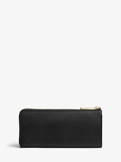 Женский кожаный кошелек Jet Set Travel от Michael Kors с логотипом 1159852530 (Черный One size)