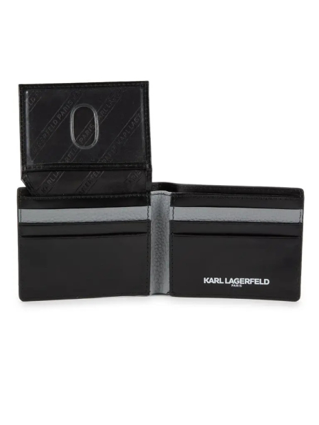 Кожаный кошелек Karl Lagerfeld Paris с логотипом 1159863614 (Черный/Белый One size)