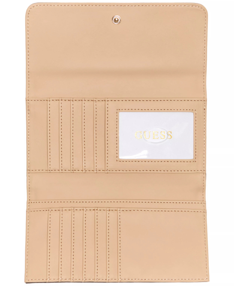 Женский кошелек Guess на кнопке 1160048809 (Коричневый One size)