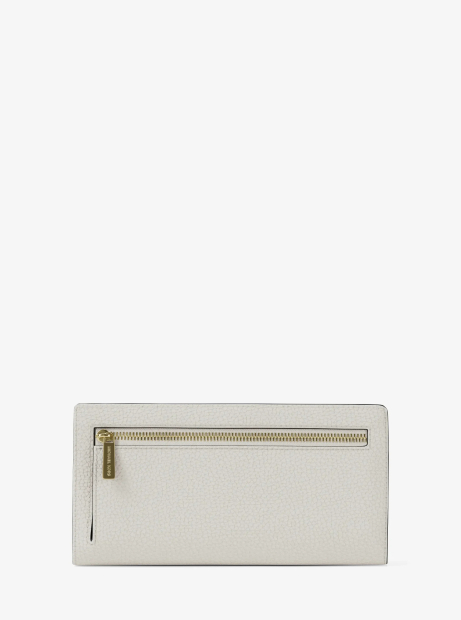 Женский кожаный кошелек Carson Michael Kors на кнопке 1160623130 (Молочный One size)