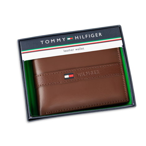 Кошелек кожаный Tommy Hilfiger бумажник портмоне 1161520561 (Коричневый One size)