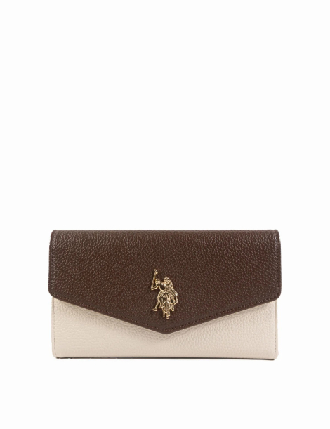 Женский кошелек U.S. Polo Assn 1162817344 (Коричневый/Молочный One size)
