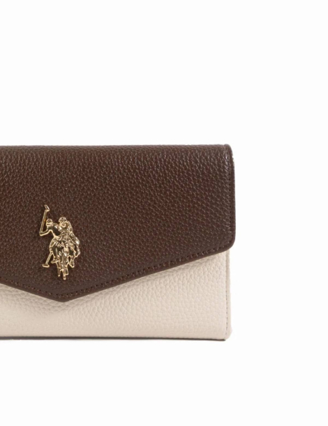 Женский кошелек U.S. Polo Assn 1162817344 (Коричневый/Молочный One size)