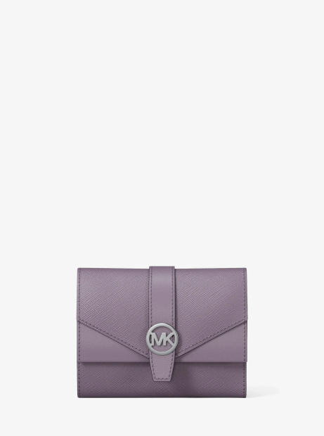 Женский кожаный кошелек Greenwich Michael Kors в подарочной коробке 1162871061 (Сиреневый One size)