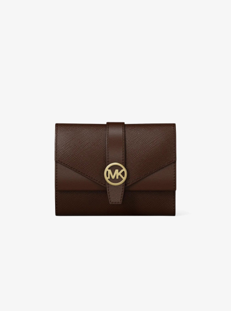 Женский кожаный кошелек Greenwich Michael Kors в подарочной коробке 1163204663 (Коричневый One size)