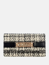 Стильный женский кошелек Guess на кнопке 1159839542 (Черный/Белый One size)