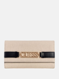Стильный женский кошелек Guess на кнопке 1159839544 (Бежевый One size)