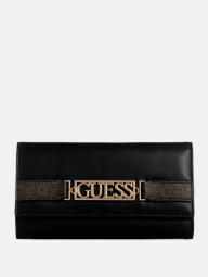 Стильный женский кошелек Guess на кнопке 1159839556 (Черный One size)