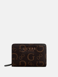 Стильный женский кошелек Guess с принтом 1159840896 (Коричневый One size)