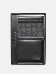 Чоловічий подарунковий набір Guess гаманець та картхолдер 1159841483 (Чорний One size)