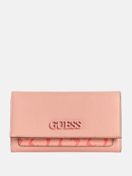 Стильный женский кошелек Guess на кнопке 1159841496 (Розовый One size)