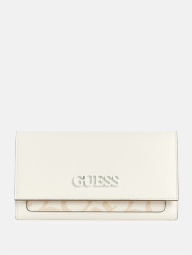 Стильный женский кошелек Guess на кнопке 1159841497 (Молочный One size)
