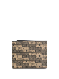 Стильный мужской кошелек Guess с принтом 1159841512 (Черный/Коричневый One size)