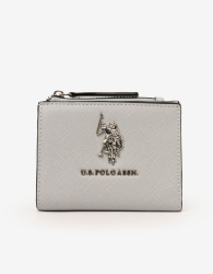 Практичный женский кошелек на кнопке U.S. Polo Assn 1159843748 (Серый One size)