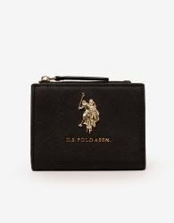 Практичный женский кошелек на кнопке U.S. Polo Assn 1159843751 (Черный One size)