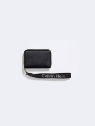 Стильный небольшой кошелек Calvin Klein с ремешком на руку 1159846557 (Черный One size)