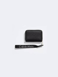 Стильный небольшой кошелек Calvin Klein с ремешком на руку 1159846557 (Черный One size)
