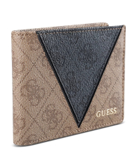 Чоловічий шкіряний гаманець Guess з двома картхолдерами 1159848982 (Бежевий One size)