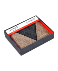 Чоловічий шкіряний гаманець Guess з двома картхолдерами 1159848982 (Бежевий One size)